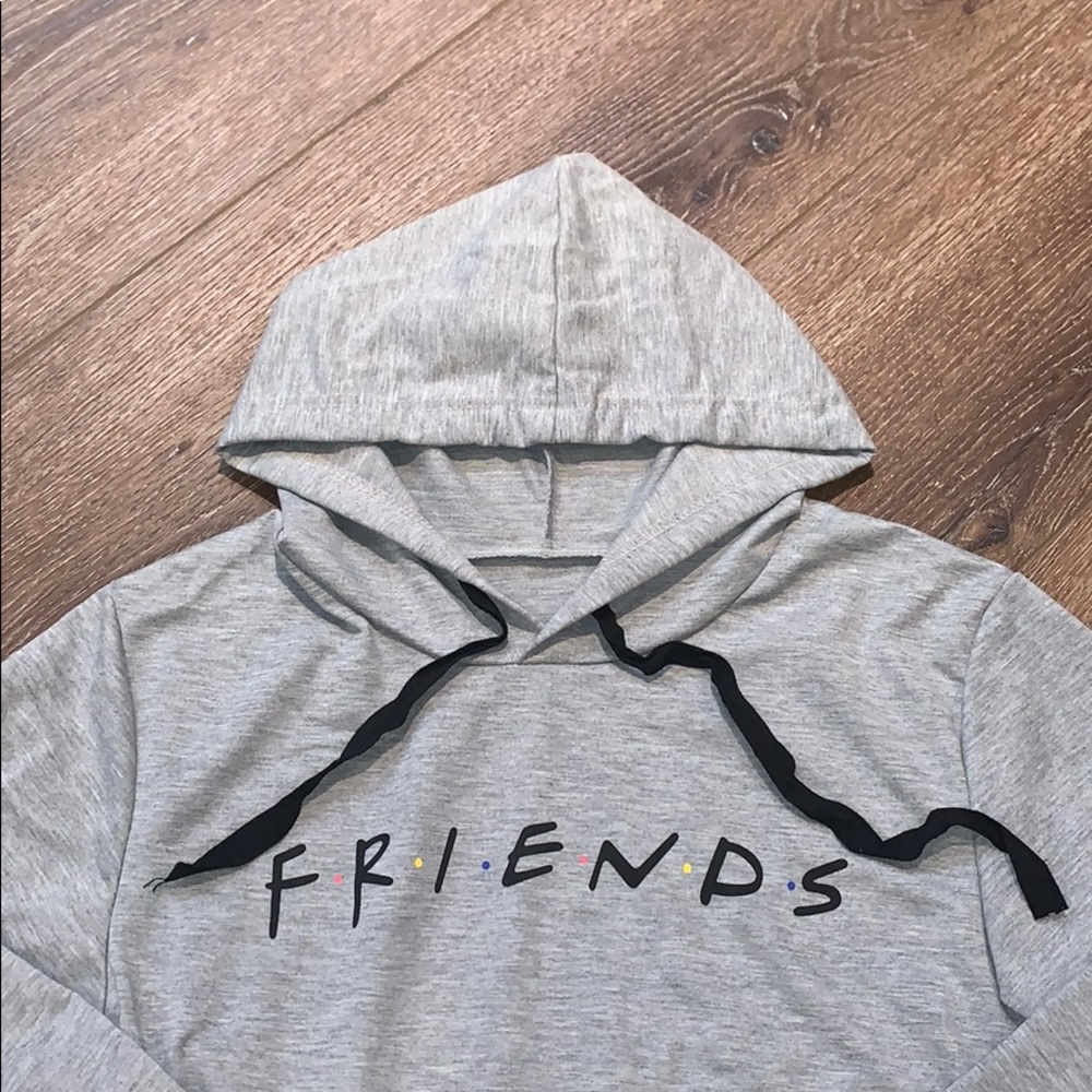 grey lightweight “friends” hoodie - Picture 2 of 2